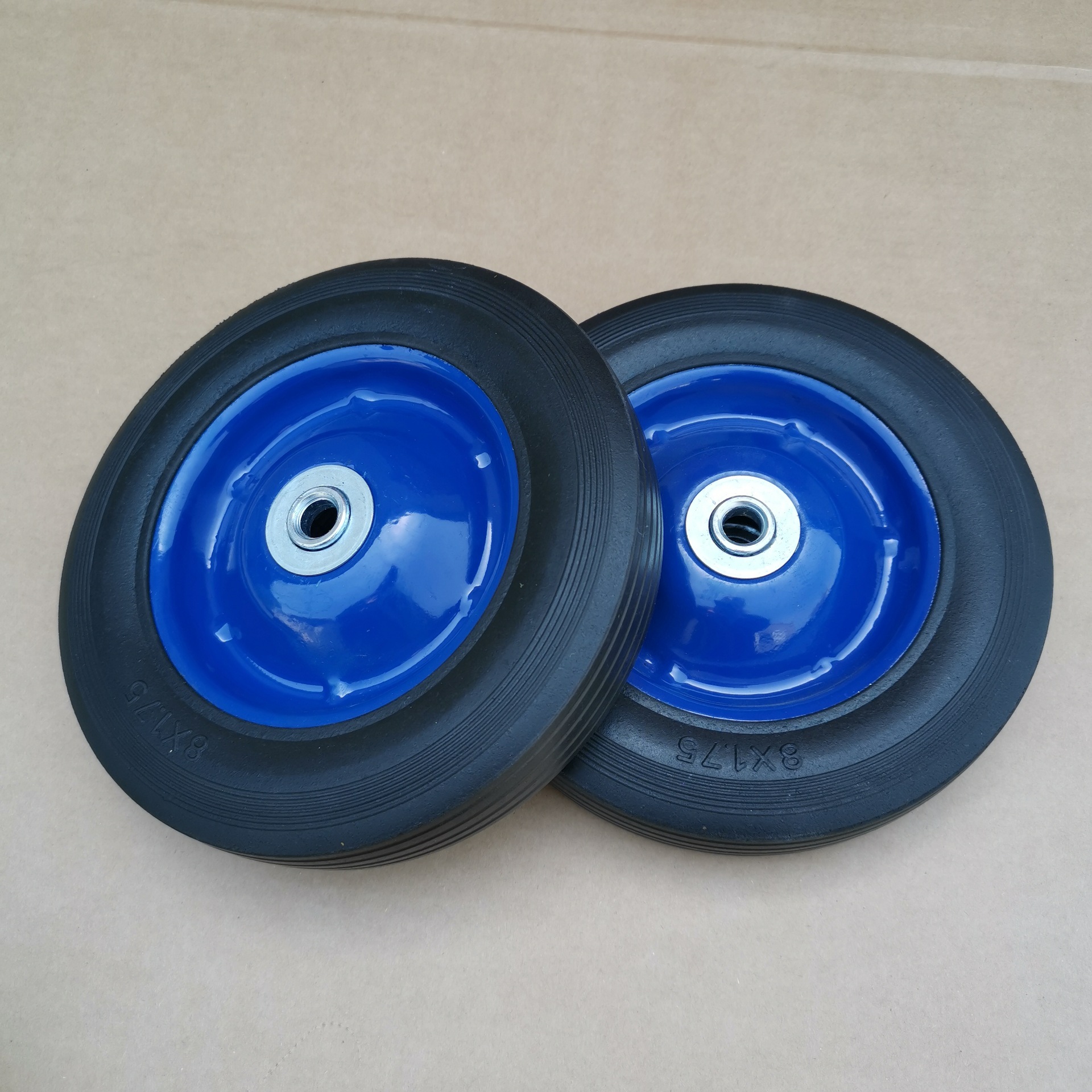 Supply 8*1.75 solid rubber wheel tool cart luggage cart tires wholesale trolley rubber wheel casters