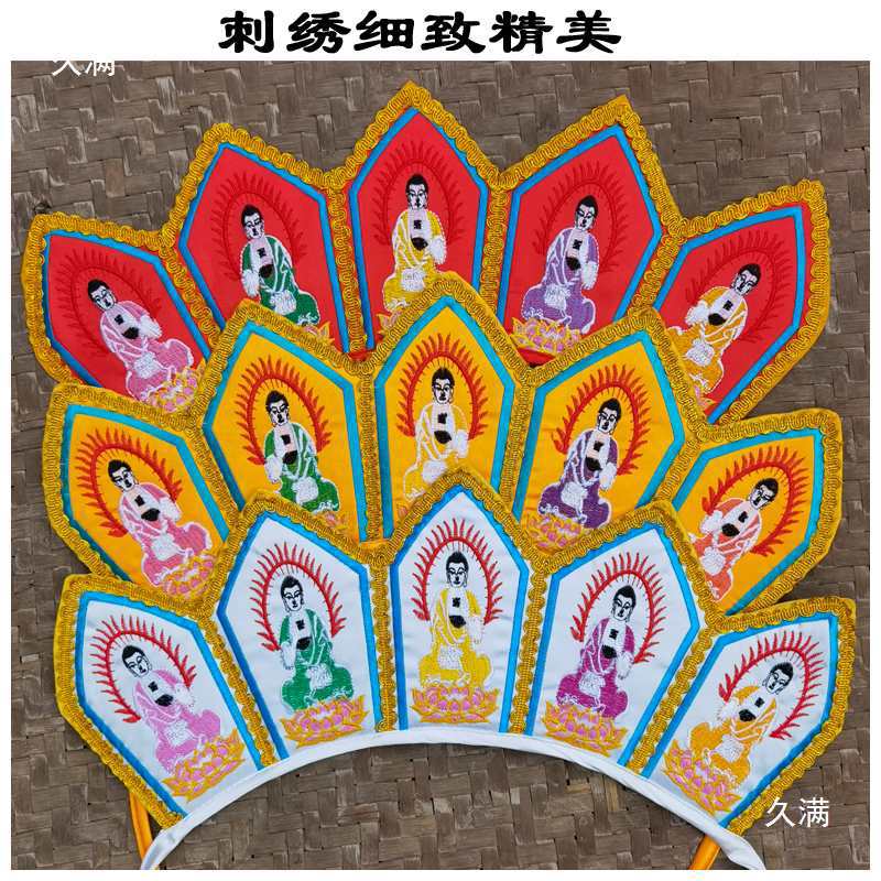 Washable Five Buddha Crown Vairocana Hat Monk Hat Buddhist Monk Hat Ceremony Monk Hat Vairocana Hat with Embroidered Patch