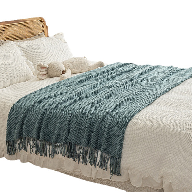 ins Style Nordic Hotel Homestay Bed End Towel Office Nap Air-conditioning Blanket Cover Blanket Camping Sofa Blanket Towel Blanket