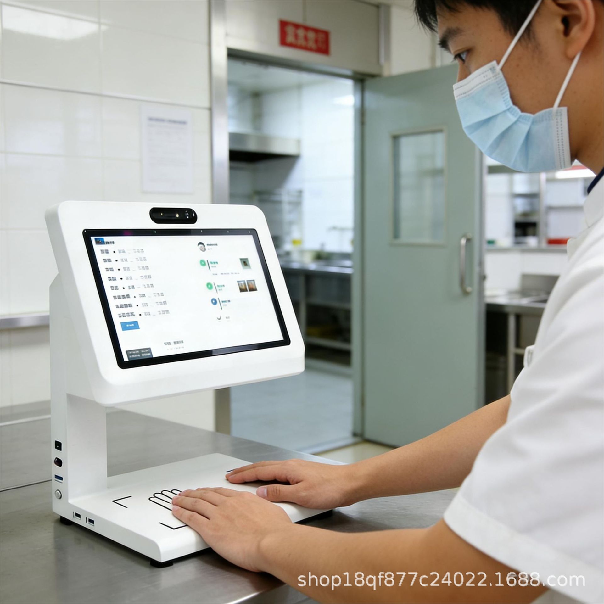 Canteen Morning Check-In Device Ai Facial Recognition Hand Wound Nail Mask Recognition Body Temperature Monitoring School Hospital Agency Electronic