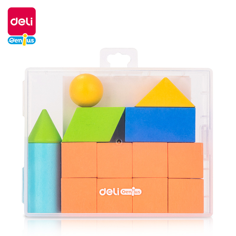 Деревянный геометрический набор Deli YX442 для помощи в обучении, детская головоломка, трехмерные графики