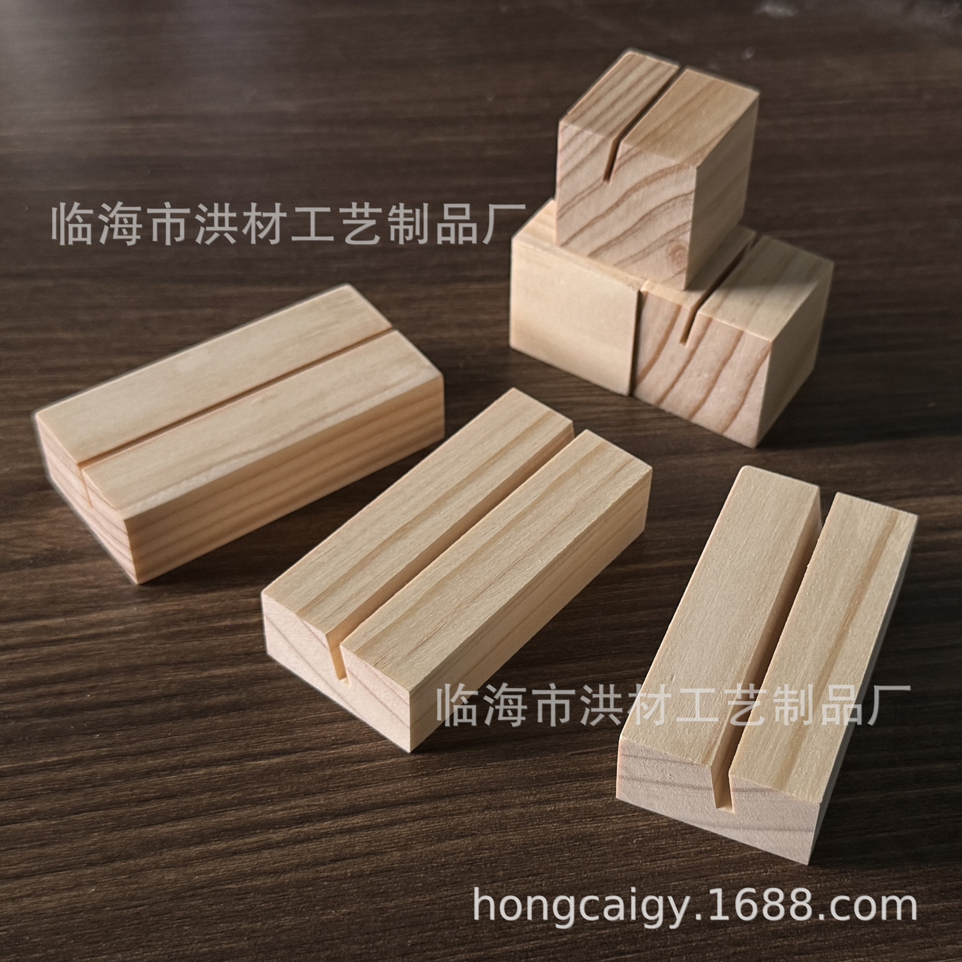 Cross-border selling wooden desk calendar business card base pine exhibition card birthday wedding desktop seat note holder