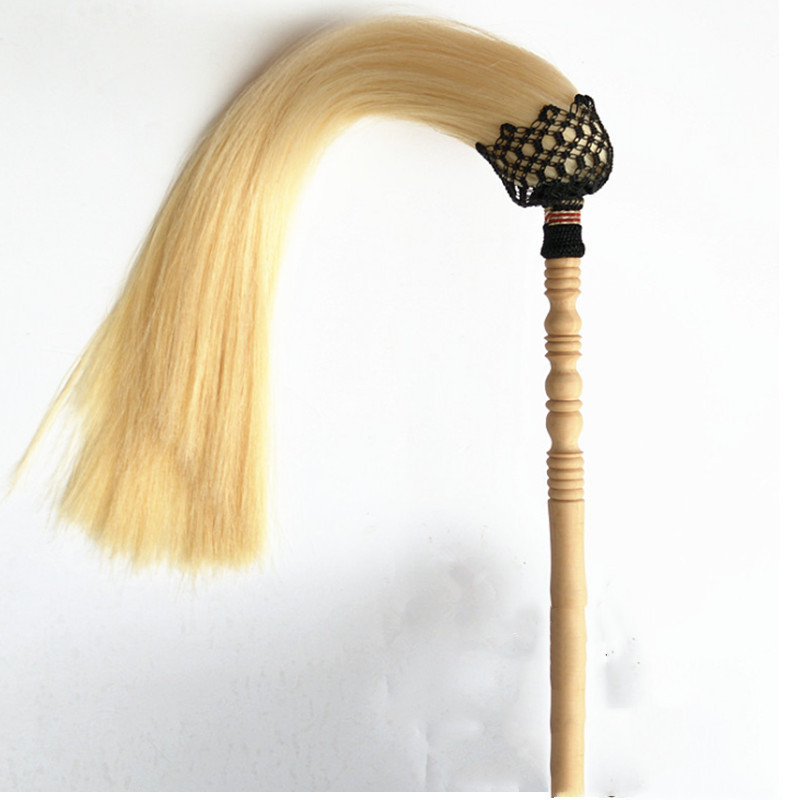 Буддийская пыль из хвоста коня с деревянной ручкой из йака, имитация шелка, ратан