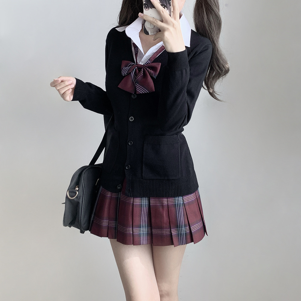 Оригинальный кардиган JK, свитер, однотонный, японская форма, стиль колледжа, длинный рукав, осень и зима, для женщин