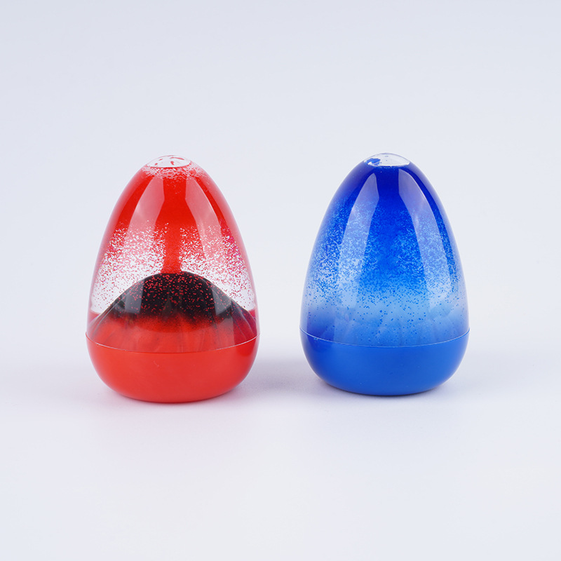 Creative Acrylic Volcanic Eruption Hourglass Oil Leak Timer Ornament Gift Eggshell Volcano Quicksand Liquid Customization