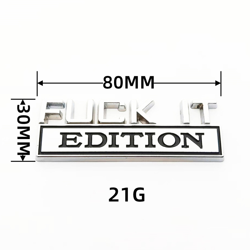 Manufacturer Supplies Car Metal Fender Car Logo Fuckit Car Sticker Edition Modified Body Sticker Badge