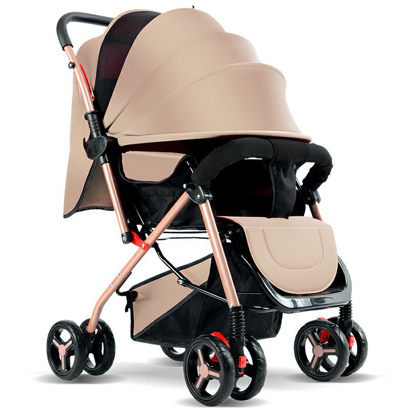 Baby Trolley Sitting and Lying Lightweight High Landscape Baby Trolley Two-way Children's Folding Baby Walking Trolley