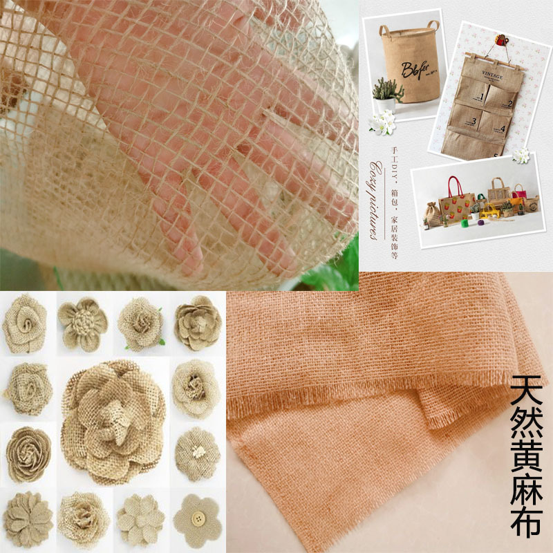 Spot Wholesale Linen Jute Fabric Single Warp Single Weft Double Weft Burlap Decorative Decoration Cloth Packed Linen Sheets