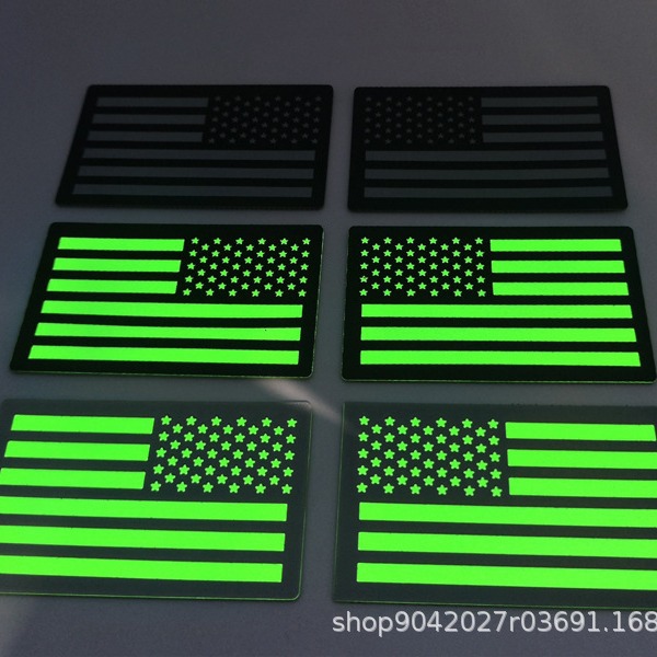 Luminous reflective American flag embroidery woven rubber stamp Velcro ir Velcro armband wholesale military fan accessories