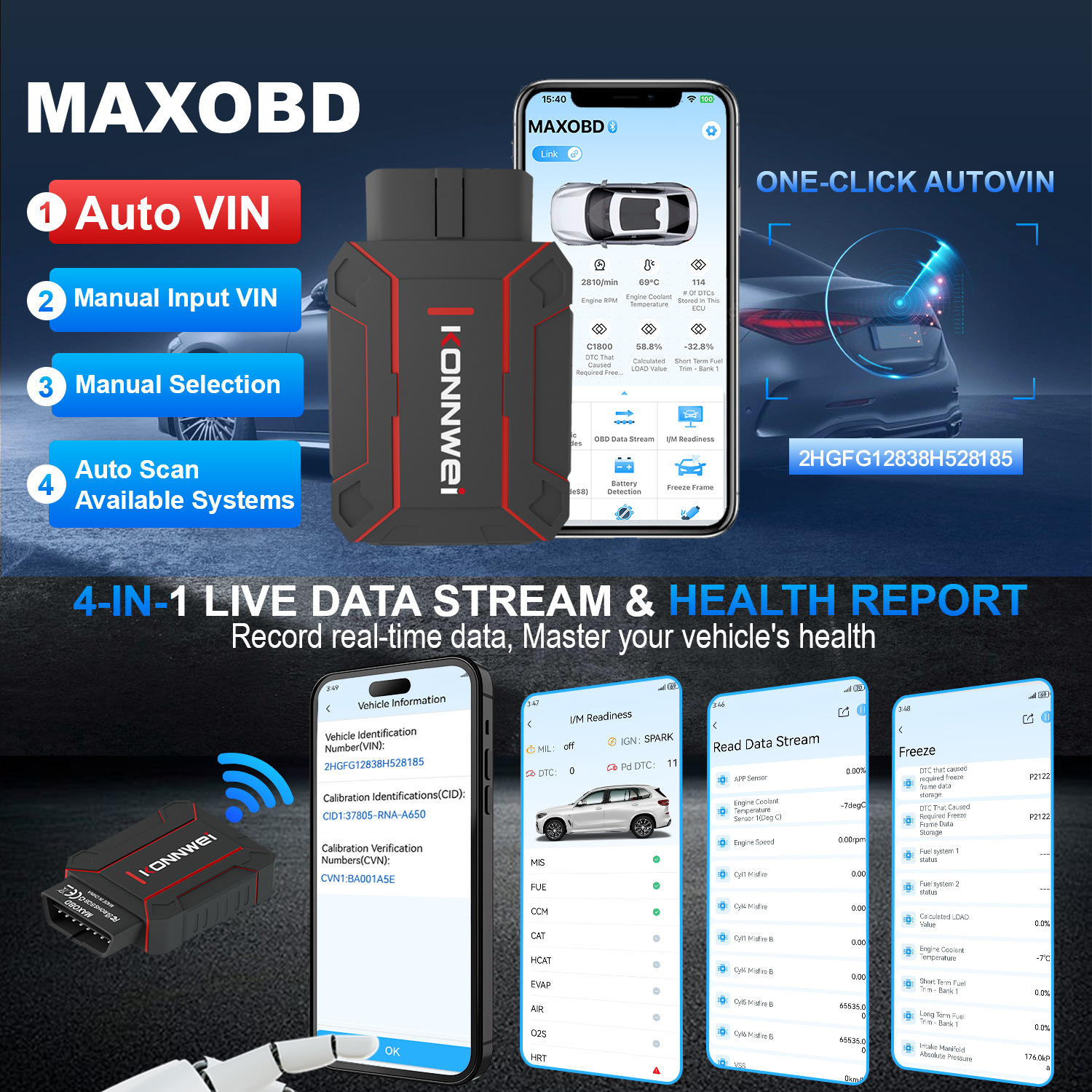 Cross-Border E-Commerce Hot Selling Maxobd Obd2 Scanner Car Diagnostic Code Reader