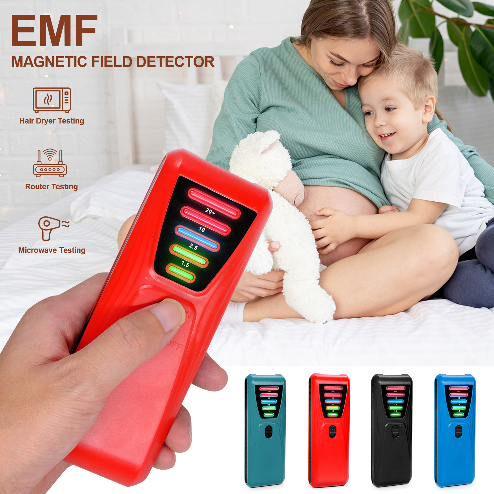 5LED mini electromagnetic radiation detector magnetic field radiation tester Radiation Tester