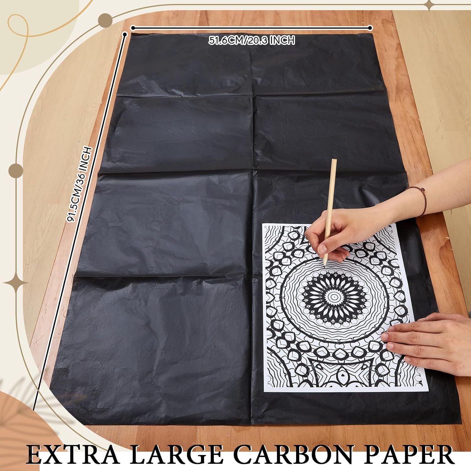 Large copy paper 20.3 inches 51.6cm transfer paper single-sided black copy paper rubbings tracing painting copy