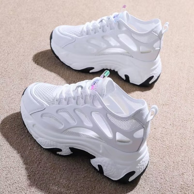 Soft Sole Women's Shoes Summer Mesh Shoes Women Breathable Thin 2024 New Hollow Mesh Sports Casual Shoes White Shoes