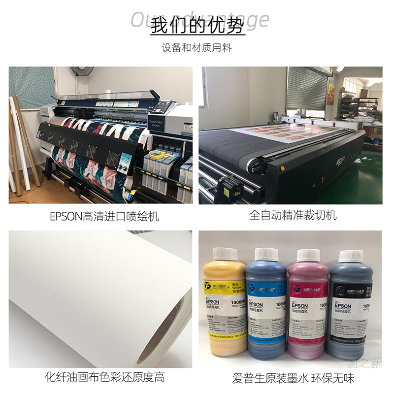 Shenzhen Factory Modern Simple Living Room Decorative Painting Spray-painted Canvas Frameless Core Landscape Hallway Hanging Painting Customization