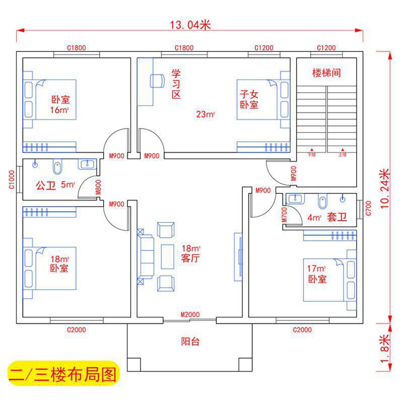 New Rural Three-Story and a Half Villa Drawings, Simple European-Style Self-Built House, Grand House Effect Construction Design Complete Set