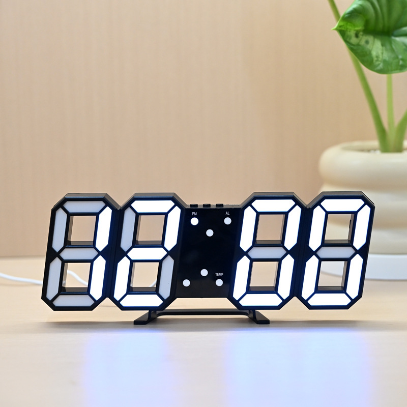 3D Digital Alarm Clock Home Desktop Clock Wall Hanging Living Room High-End Creative Led Wall Hanging Digital Clock Wall Watch