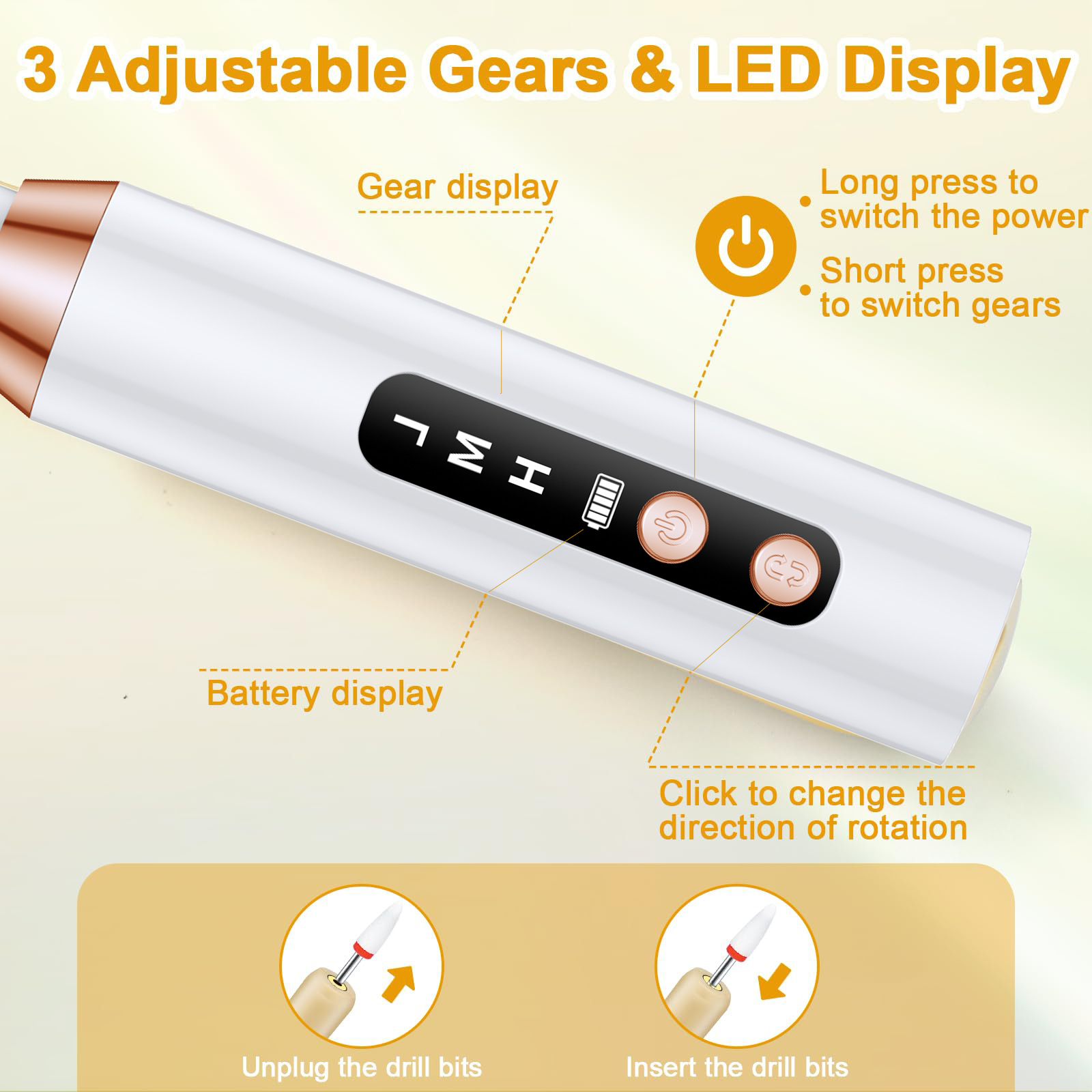 Cross-Border New Nail Polisher Portable Electric Nail Polisher Manicure Tool Set Display Rechargeable Manicure Machine