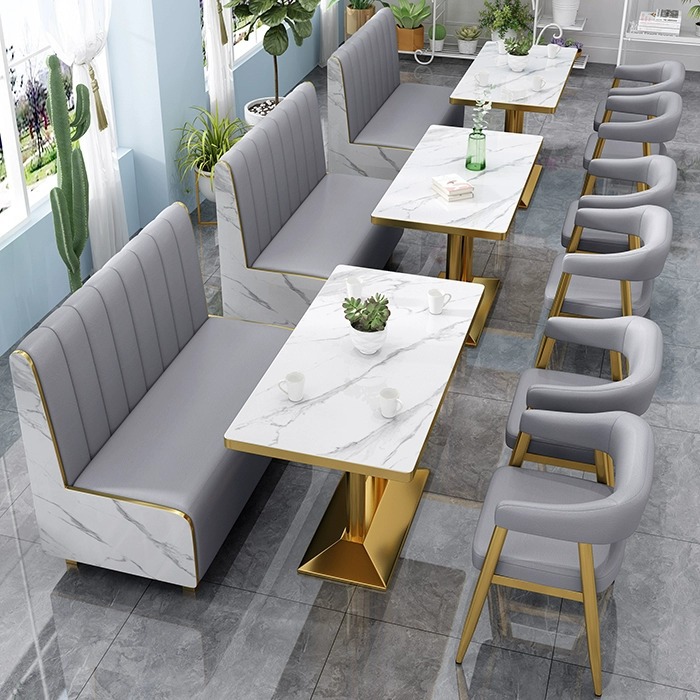 Restaurant Booth Seating, Hotel Noodle Shop Dining Bar Tables and Chairs, Bar, Catering, Dessert, Milk Tea Shop, Cafe Sofa, Commercial Use