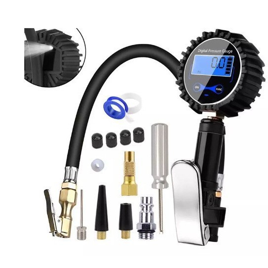 Cross-Border Applicable 250Psi Lcd Display Tire Pressure Detector Tire Pressure Counter Tire Tester Barometer