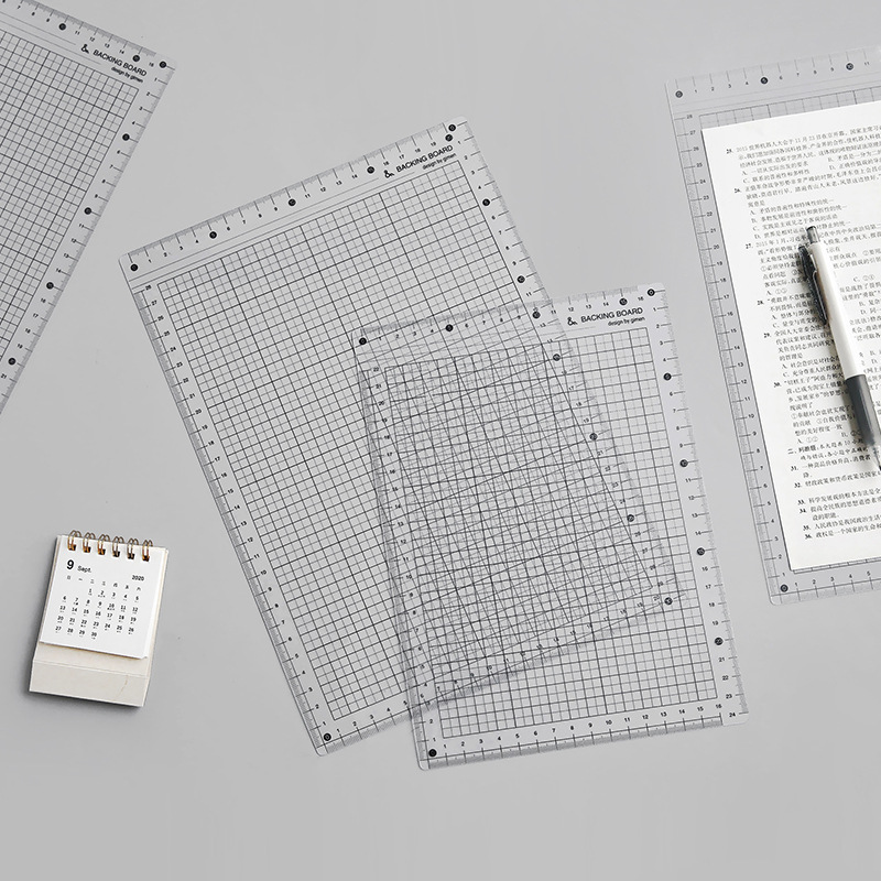 Yunmu Grocery Transparent Student Writing Pad Grid Scale Table Pad Non-slip Stationery for Examination A4 Writing Pad