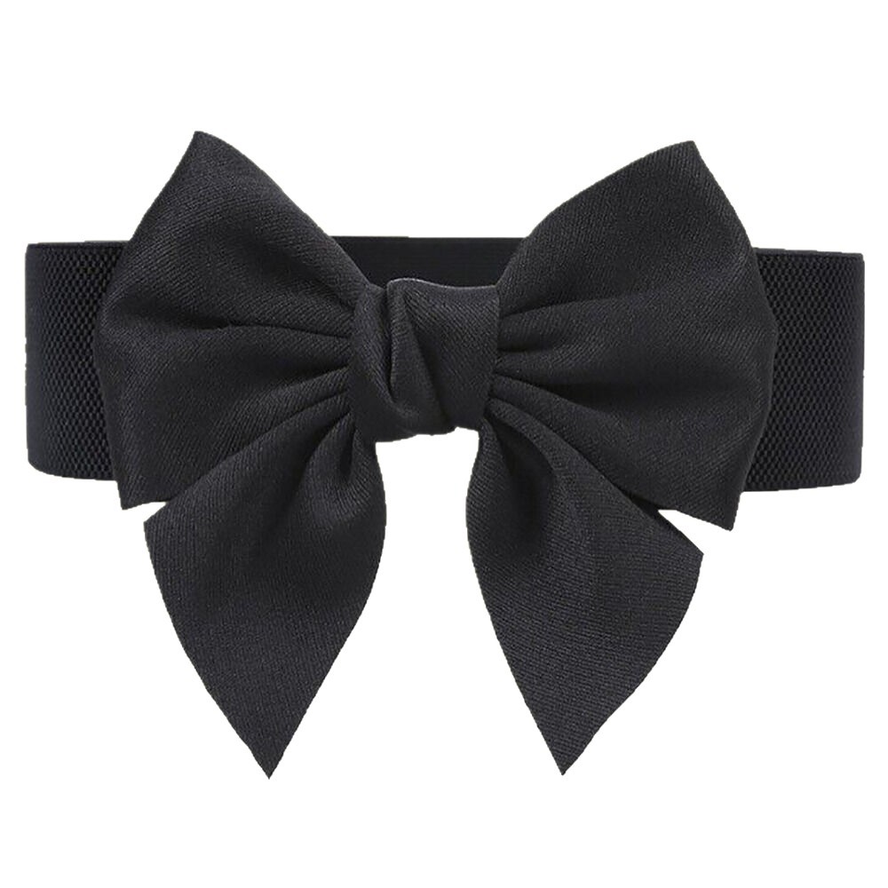 Factory Direct Sales Versatile Sweet Pure Cotton Bow Elastic Belt Elastic Waistband Wide Women's Dress Decoration