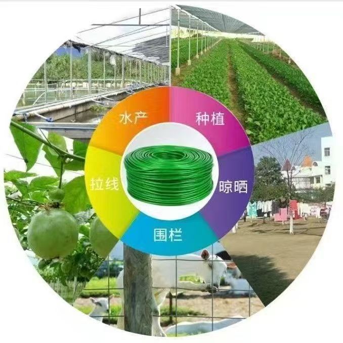 Plastic-Coated Steel Wire Rope, Thickened Steel Wire Traction Rope, Outdoor Greenhouse Planting, Safe Clothesline for Drying Quilts