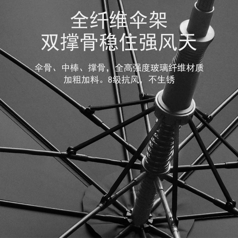 Long-Handled Umbrella with Custom Logo, Golf Umbrella, Large Size, Thickened, Enlarged, Automatic, Can Print Logo, Image, Pattern on the Entire Umbrella