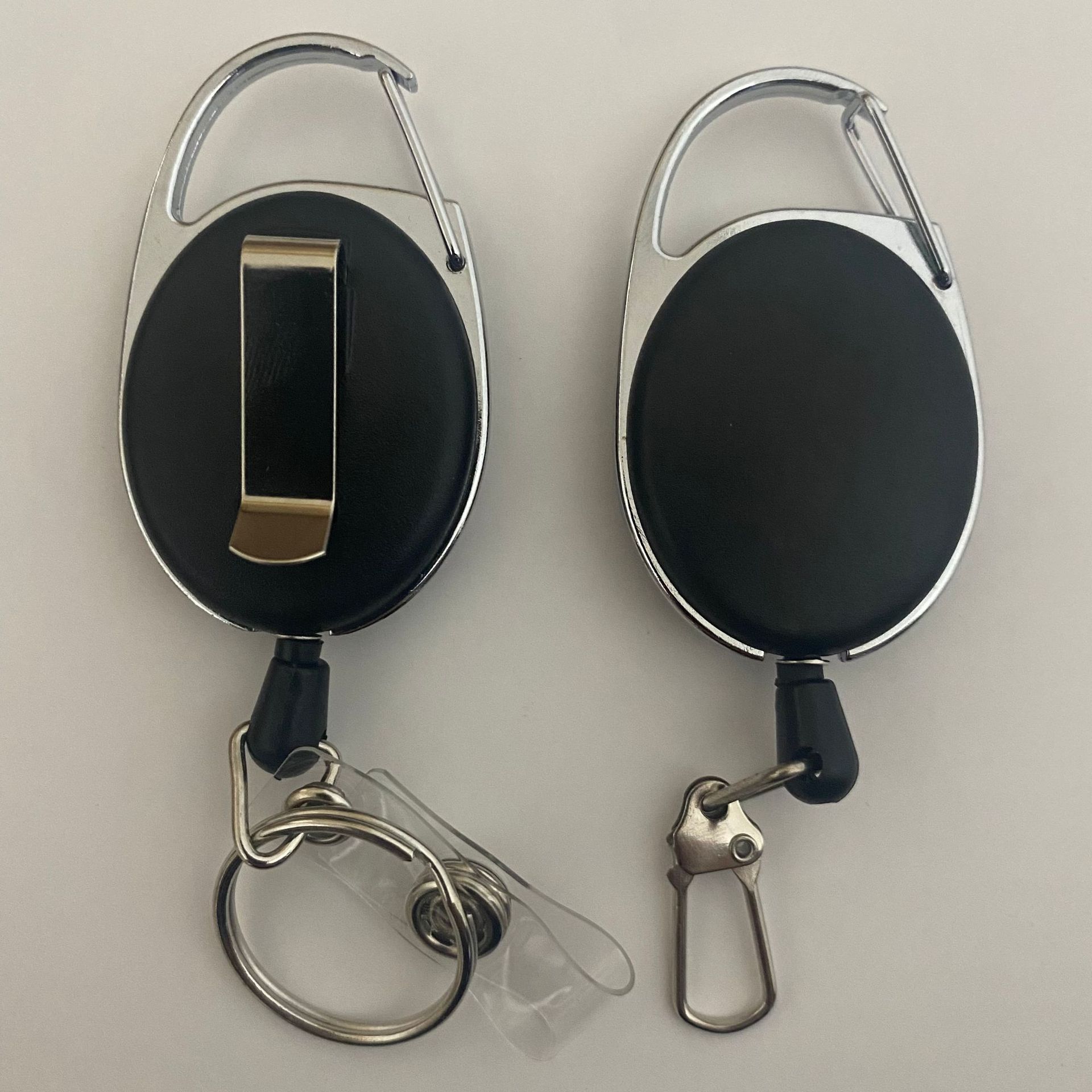 Металлическая телескопическая пряжка с легким натяжением, цинковый сплав, брелок против потери, анти-утерянный сертификат, овальный матовый проводной вытягиватель