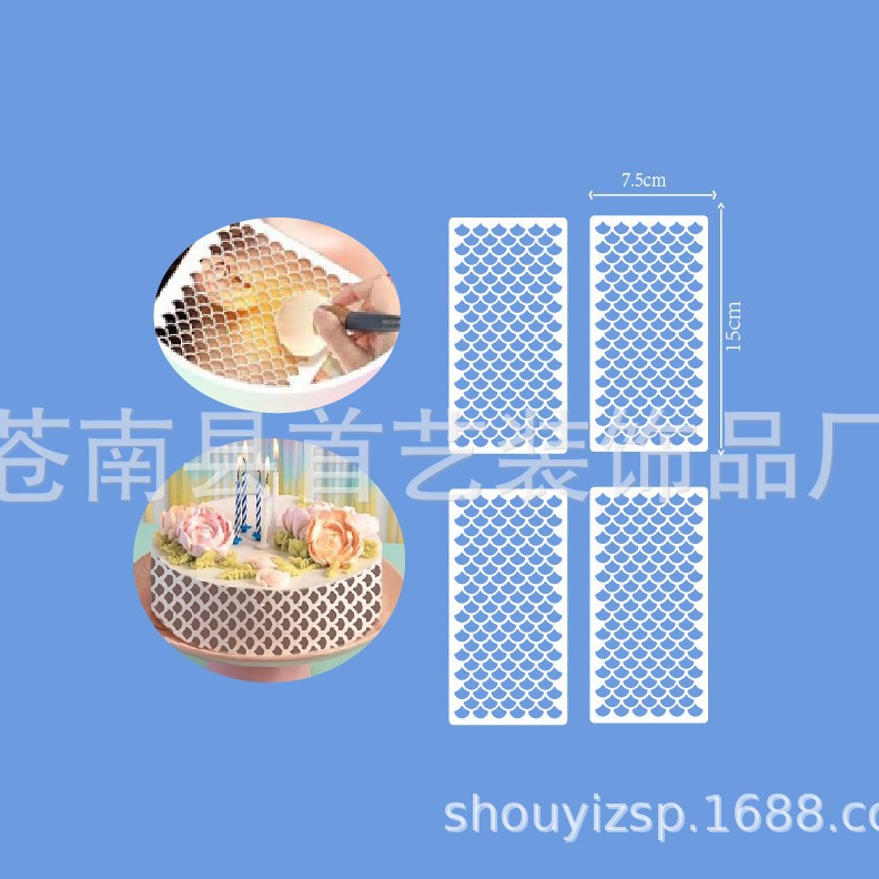 Labeling on behalf of 5 4 mermaid proportion template makeup fish scale shading spray flower hollow hand account painting DIY