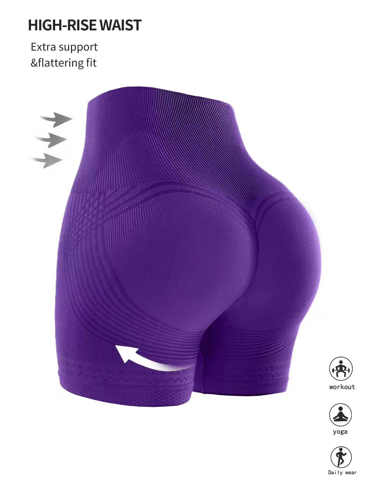 Cross-Border Shorts Amazon Tk Popular High-Waisted Yoga Pants Women's Fitness Hip-Lifting Running Fitness Pants Sports Shorts