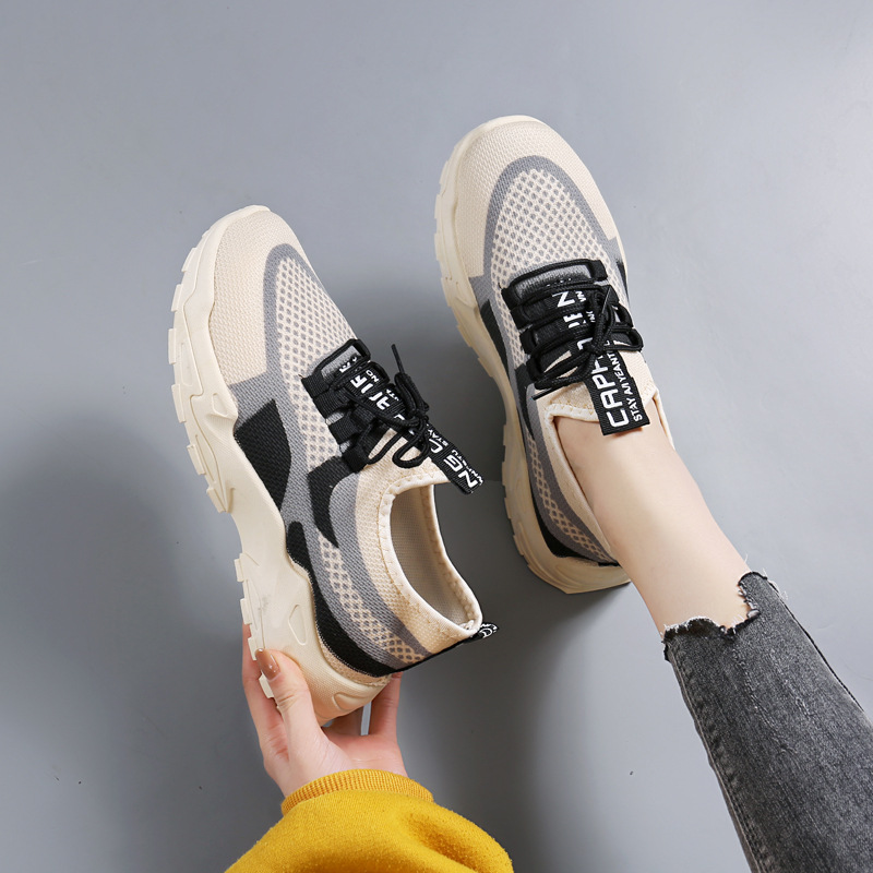 2024 New Dad Shoes Women's Summer Autumn Casual Shoes Women's Foot Revealing Small Leather Lightweight Running Thick-Soled Sports Shoes