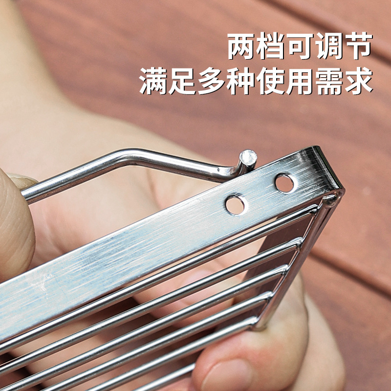 Barbecue Grill Stainless Steel Outdoor Stove Stand Foldable Portable Gas Stove Storage Camping Fire Pit Rack