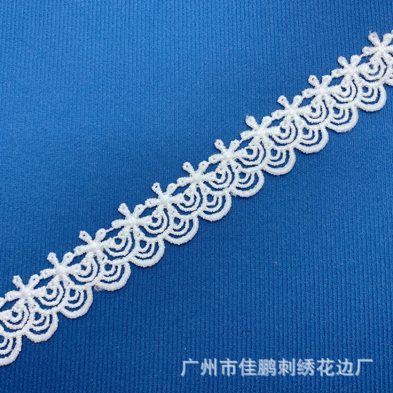 Fine 1cm Dot Circle Lace Wholesale Embroider Milk Silk Water-Soluble Lace Clothing Accessories Small Lace