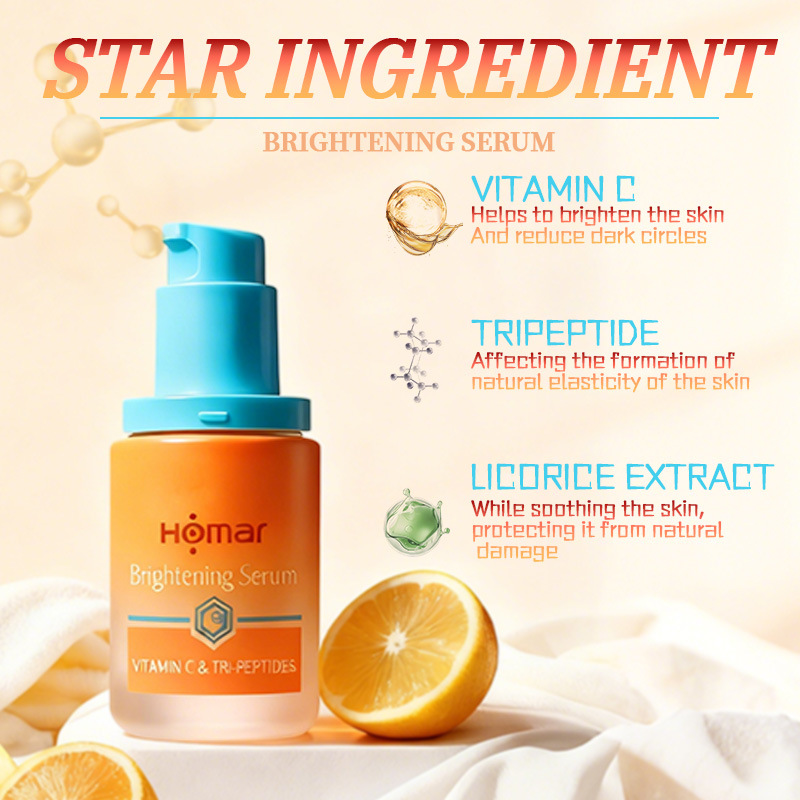 Cross-Border Oem 10% Vc Tripeptide Essence 30ml Antioxidant Anti-Wrinkle Brightening Essence Hospital Line Brightening Essence