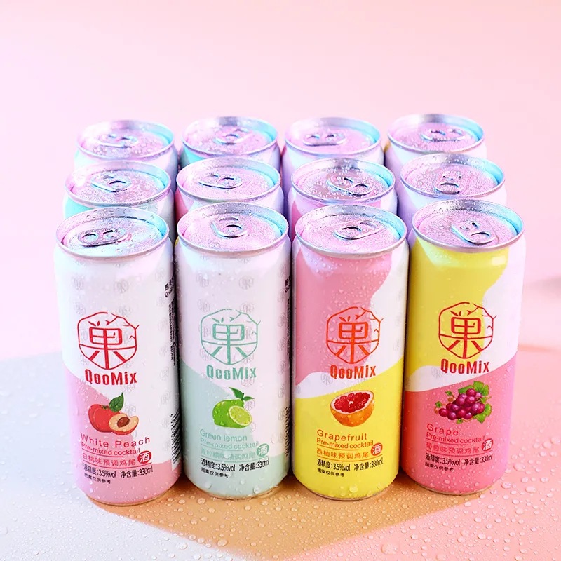 Cocktail tipsy 330ml pop can whole box wholesale wine fruit wine sweet wine pre-mixed fruit wine non-fruit beer