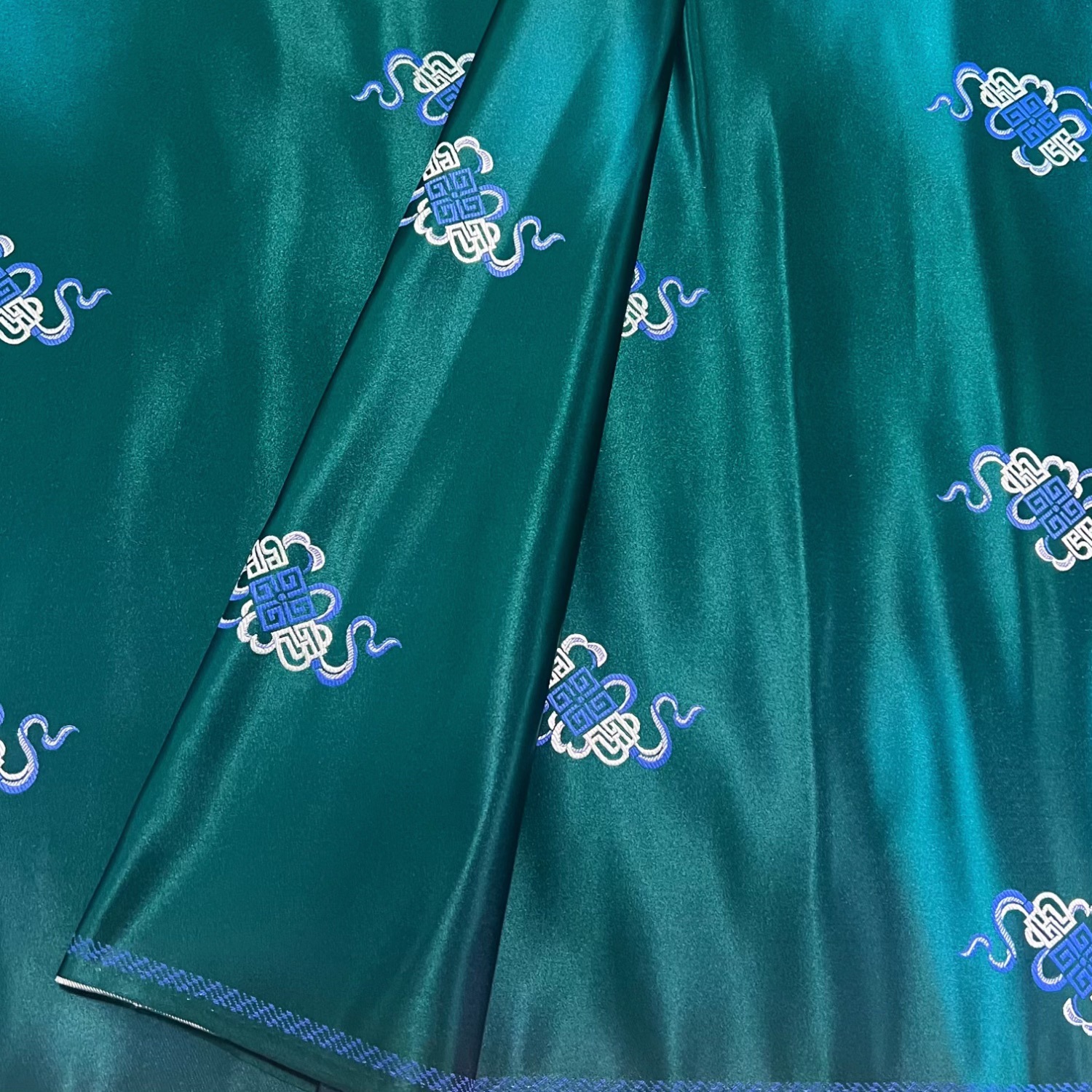 Ribbon Square Brocade Fabric Ethnic Style Tang Suit Cheongsam Mongolian Robe Vest Ethnic Minority Clothing Fabric