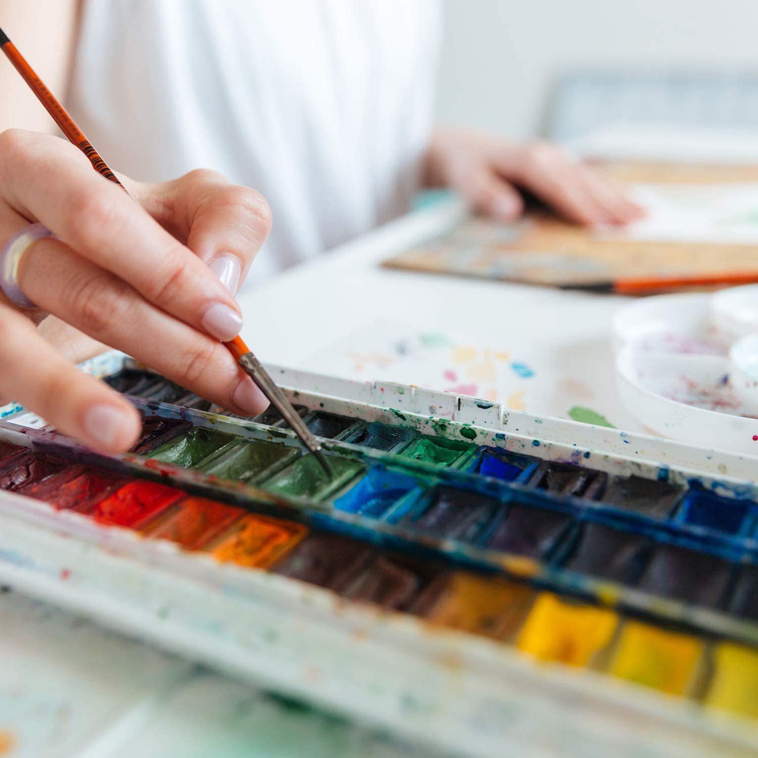 0.3ml 1ml 1.8ml 2ml watercolor pigment transparent white sub-pack half pan watercolor half