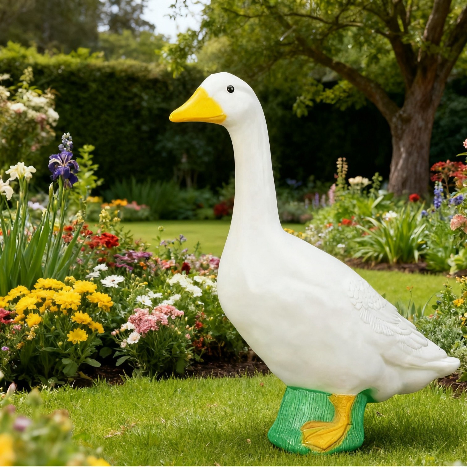 Кросс-бордерный гусь для крыльца, высота 23 дюйма, большая статуя, костюм на заказ, для настройки обращайтесь в службу поддержки