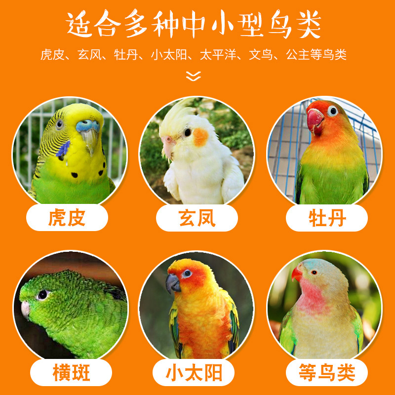 Factory Wholesale Yellow Millet Shelled Millet Tiger Skin Peony Cockatiel Bird Food Bird Food Feed Food 400ml