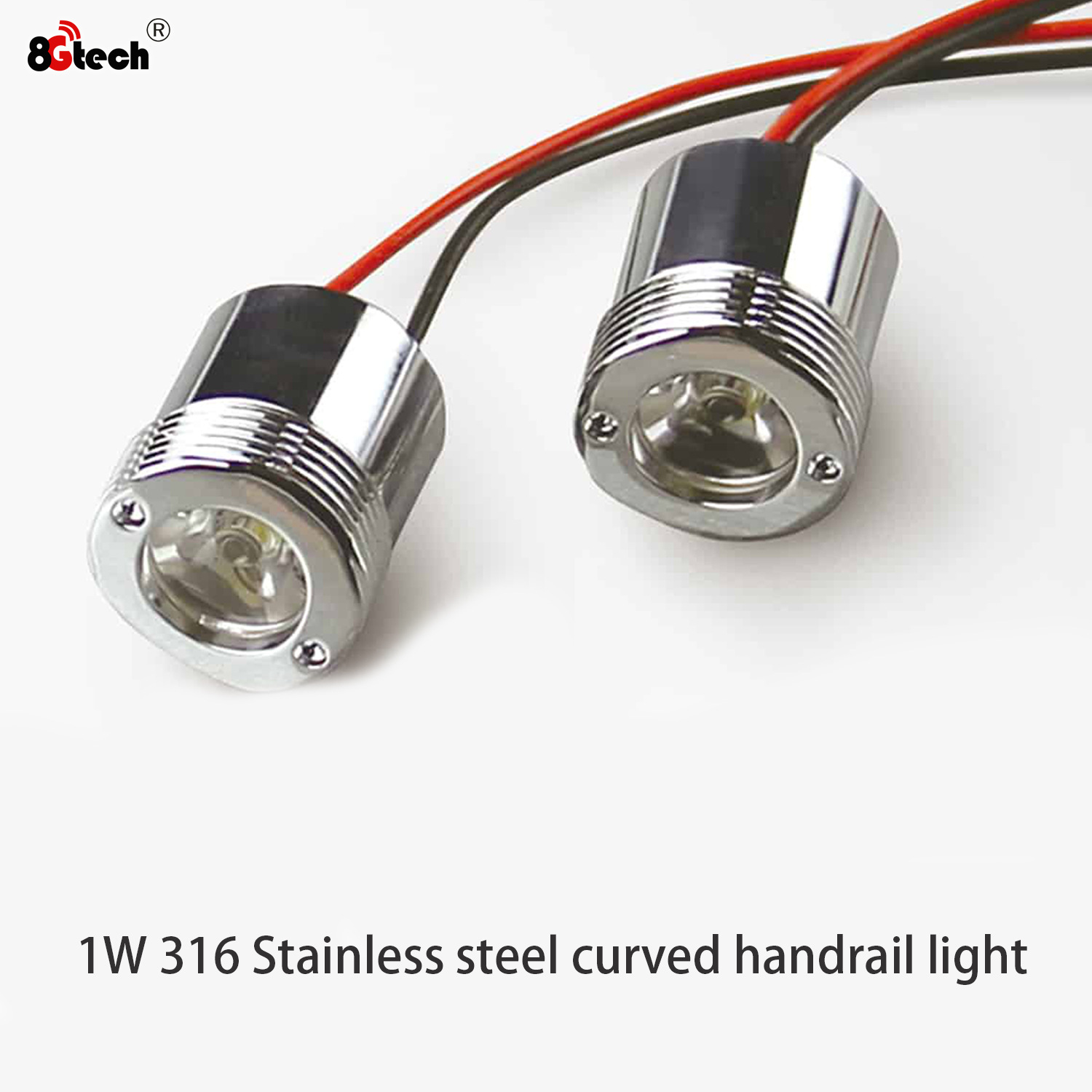 Handrail Light Railing Light M18 Curved Stainless Steel Led Guardrail Stair Aisle Guardrail Bridge Spotlight 1.5W