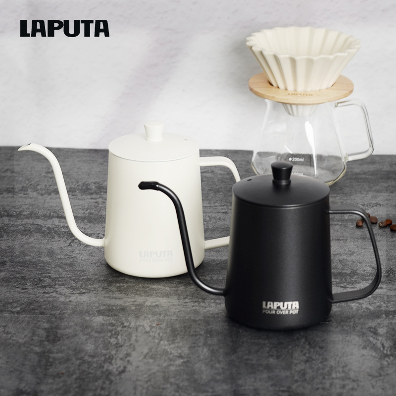 LAPUTA Lerton Hand-held Coffee Pot Hanging Ear Brewing Pot 304 Stainless Steel Drip Type Household Long Mouth Pot with Fine Mouth