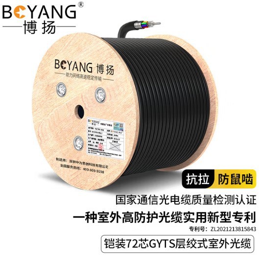 Boyang GYTS бронированный оптический кабель 72 волокна одномодовый 100 м