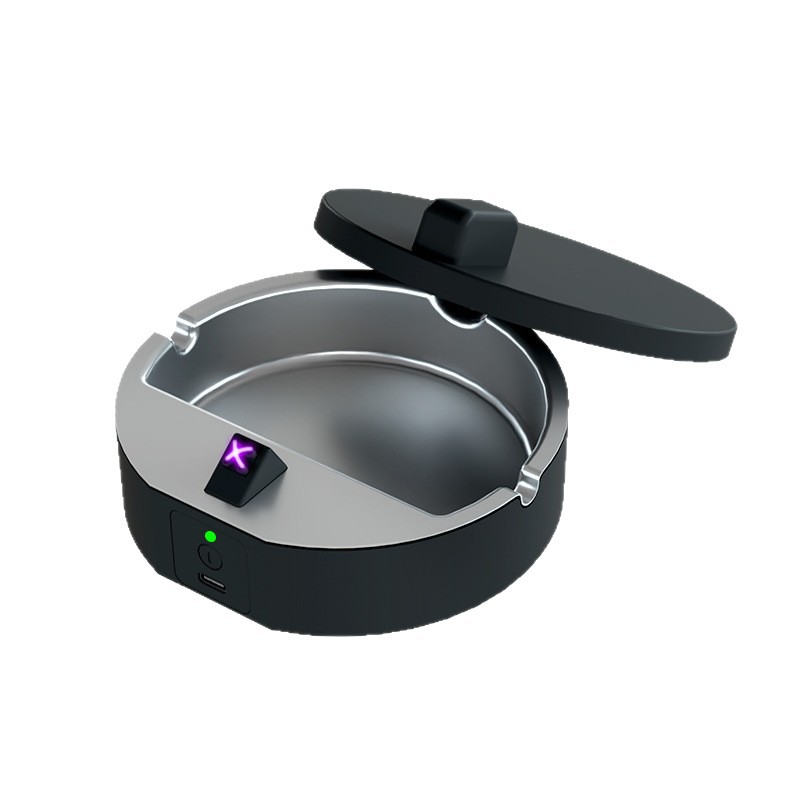 Multifunctional Ignition Ashtray Portable Household Commercial Multifunctional Creative Ashtray with Cover USB Charging Cigarette Lighter