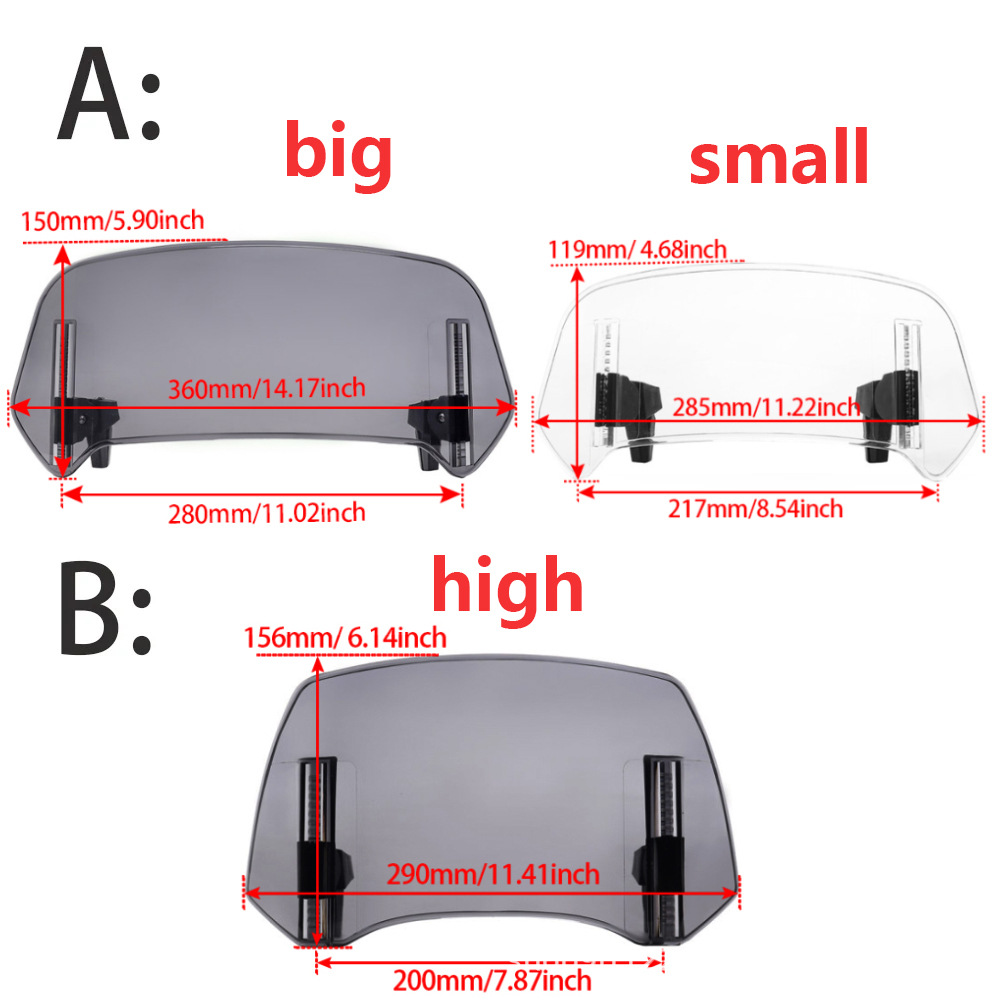 Cross-border explosions for Kawasaki Honda BMW Yamaha Suzuki modified high small windshield adjustable small windshield