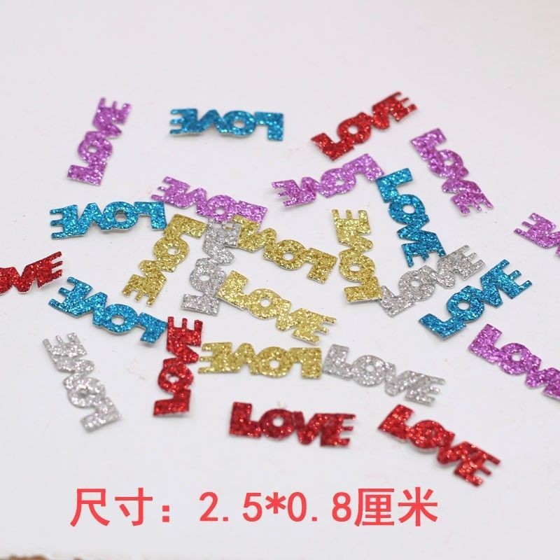 Материалы для DIY, ручные ювелирные аксессуары, тисненные яркие блестящие аксессуары LOVE, аксессуары для волос, сумок, одежды