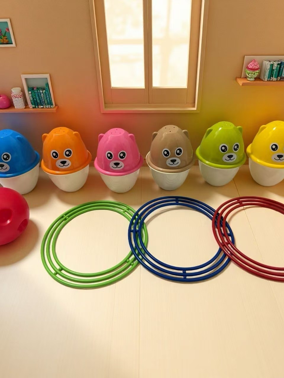 Children's Stacking Cup Toy Ring Bowling Early Education Toy Educational Assembly Indoor Toy Color Recognition Toy