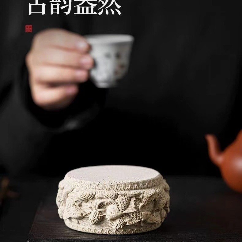 Absorbent lid for sandstone pottery Chinese style annual surplus lid for teapot lid for bowl lid accessories lid for pot lid holder ornaments