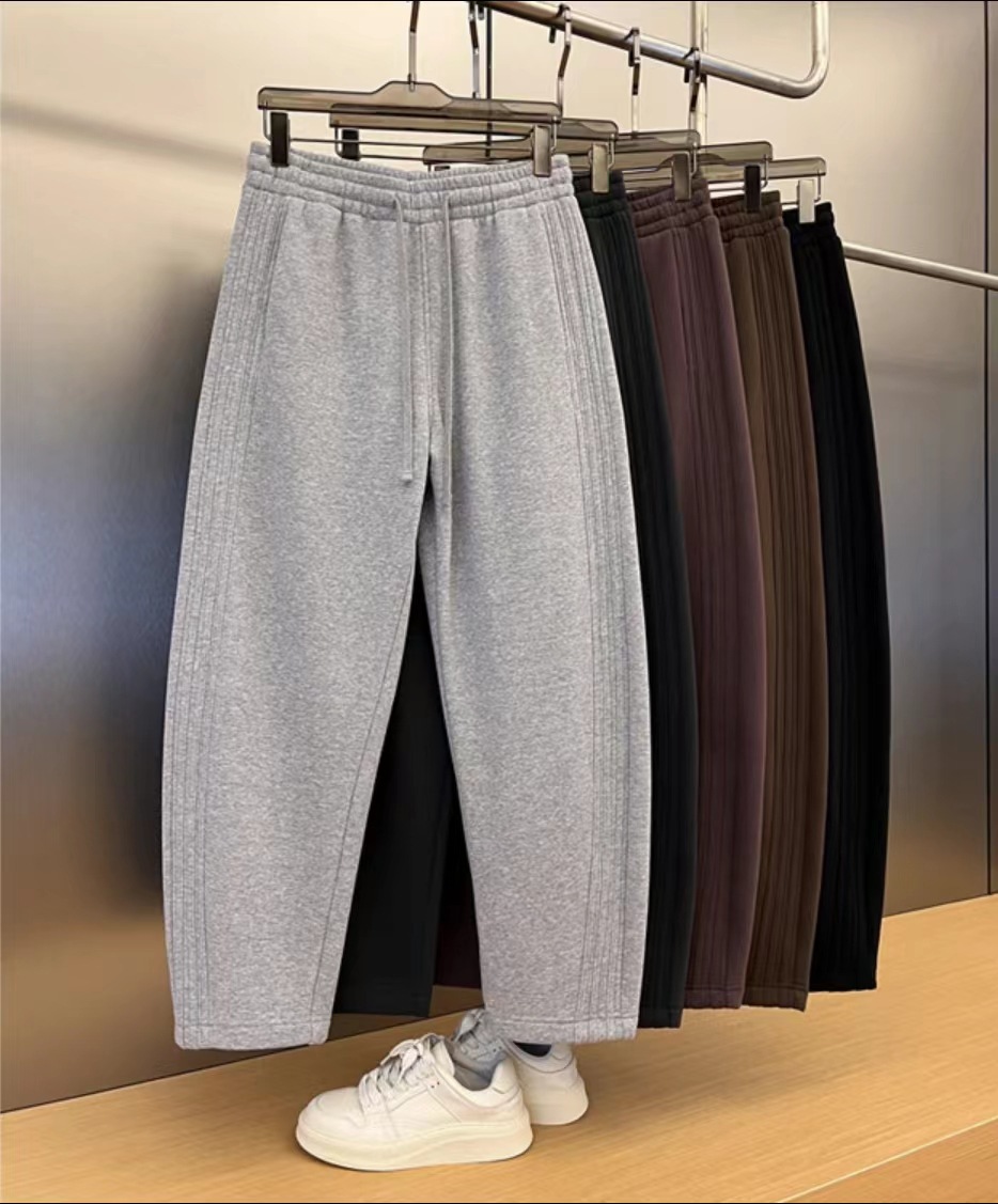 Loose Wide-Leg Banana Pants for Couples, Spring Solid Color Casual Sweatpants, Korean Style Trendy