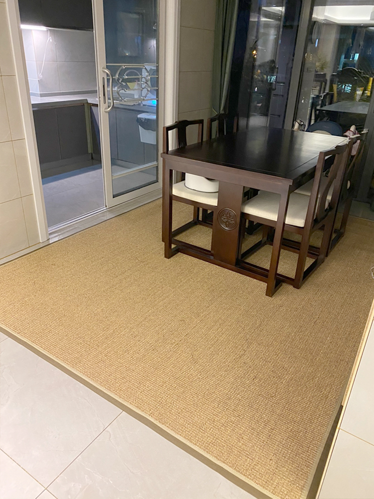 Thickened Natural Sisal Carpet Japanese Style Living Room Bedroom Chinese Zen Tea Room Cotton and Linen Woven Straw Linen Floor Mat