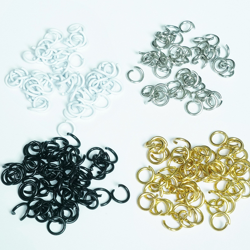 Manufacturer Open Ring Four-Section Chain Eight-Character Ring Crayfish DIY Jewelry Accessories Keychain Dog Buckle Connecting Ring Gold and Silver